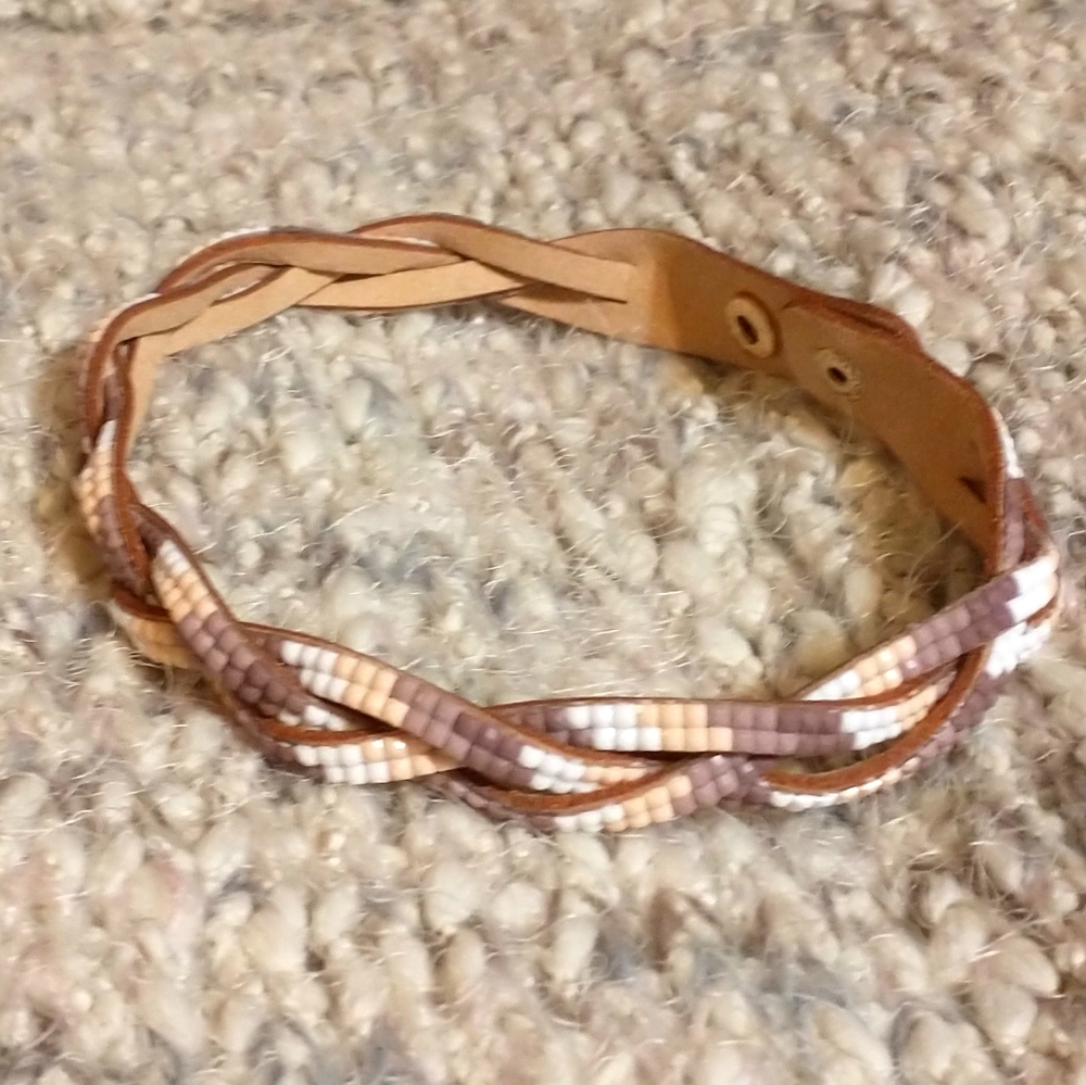 Leather braided choker